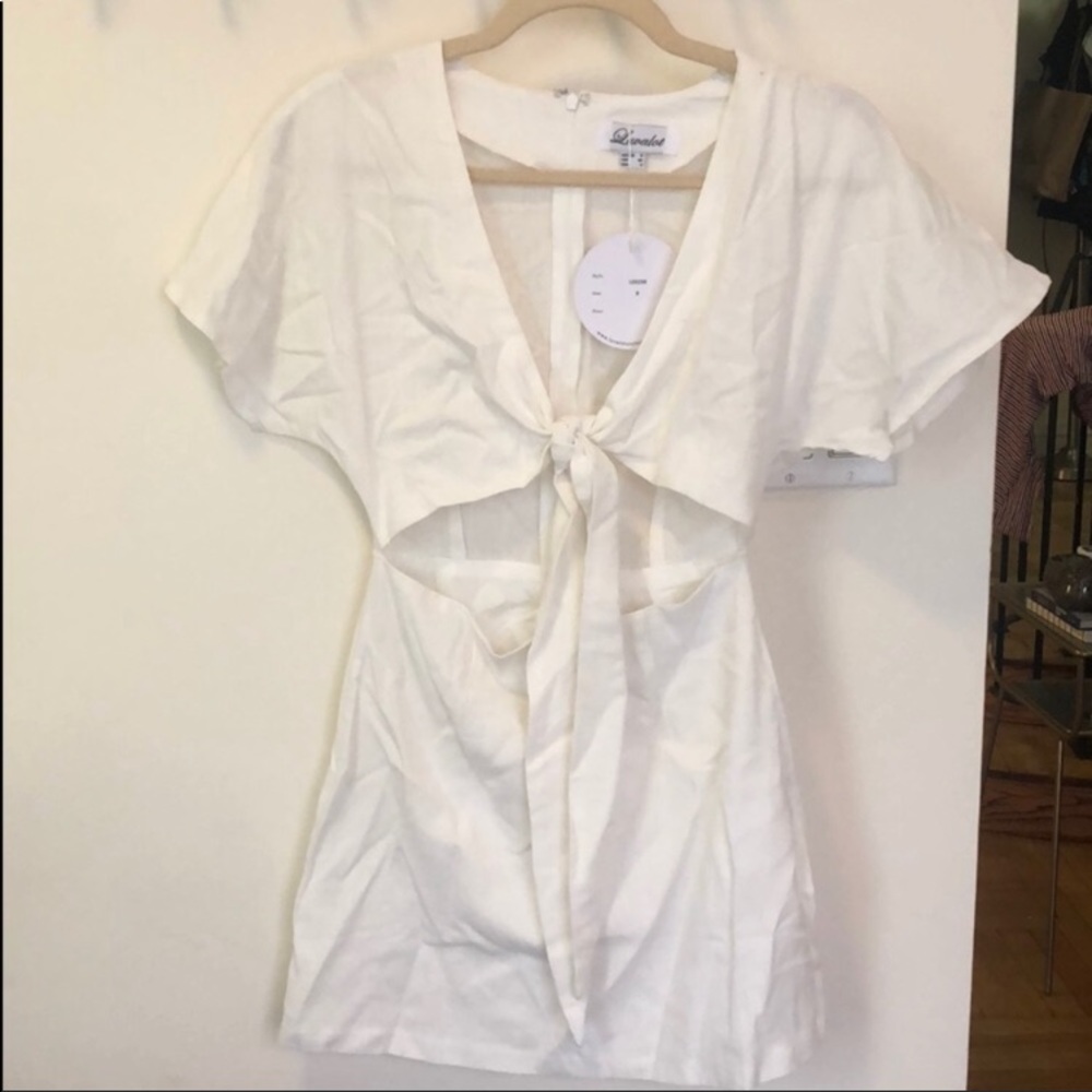White fox cutout dress